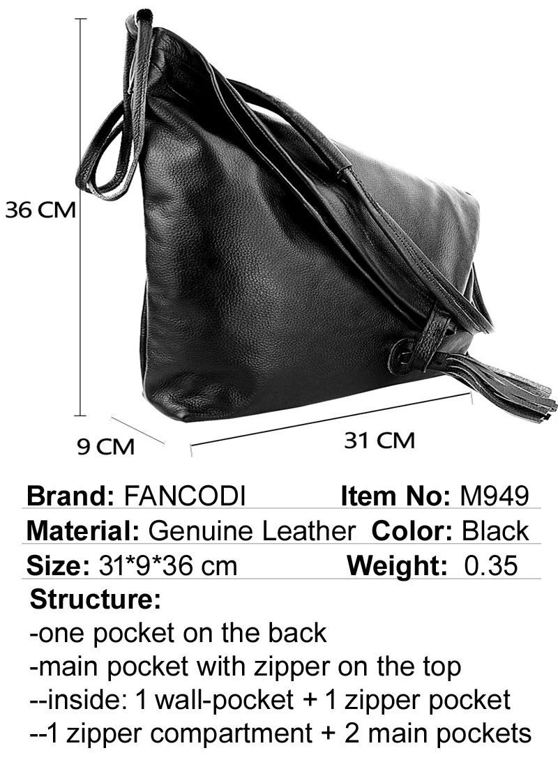 Реколта дамска чанта-прашка от естествена телешка кожа, Модерен Проста чанта-месинджър, Дамски Голямата Голям чанта през рамо M949 Изображение 1