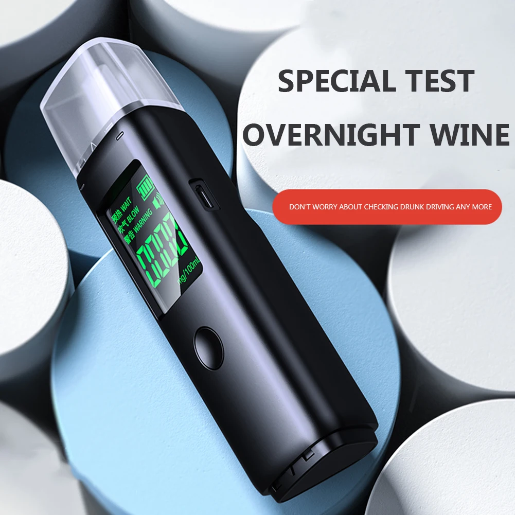 Тестер за алкохол Професионална точност Цифров преносим USB-тестер дъх Инструменти Изображение 1