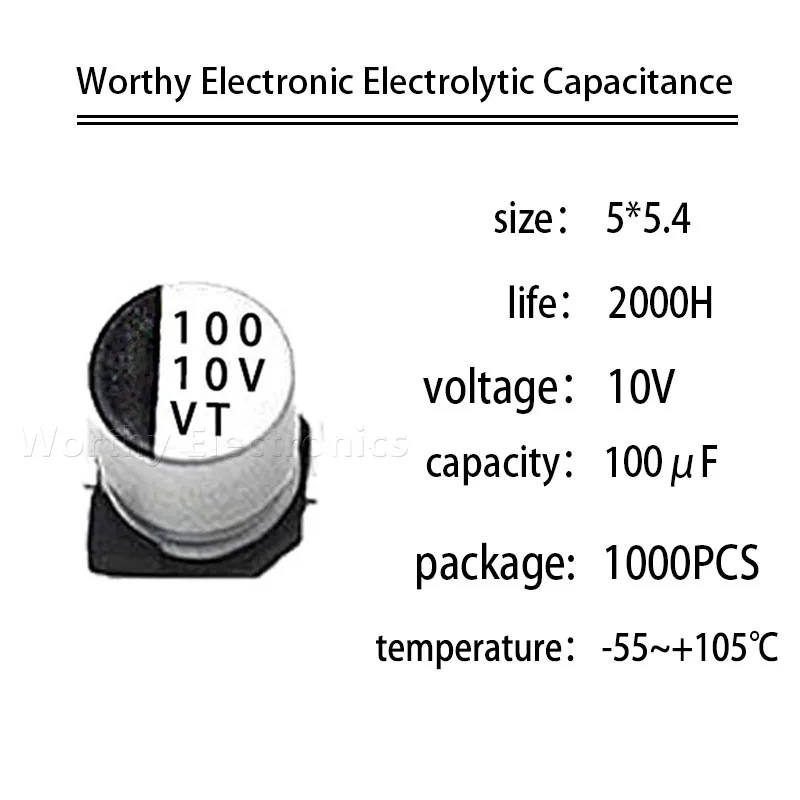 1000 бр./ЛОТ 22 icf 35 На 100 uf 10 В 10 icf 50 В 5 * 5.4 SMD електролитни кондензатори Изображение 2
