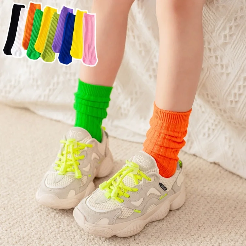 3 чифта чорапи за момчета и момичета, Детски памучни чорапи с дрямка, Детски чорапи с ярки цветове, пролет-есен, от 2 до 10 години Изображение 2