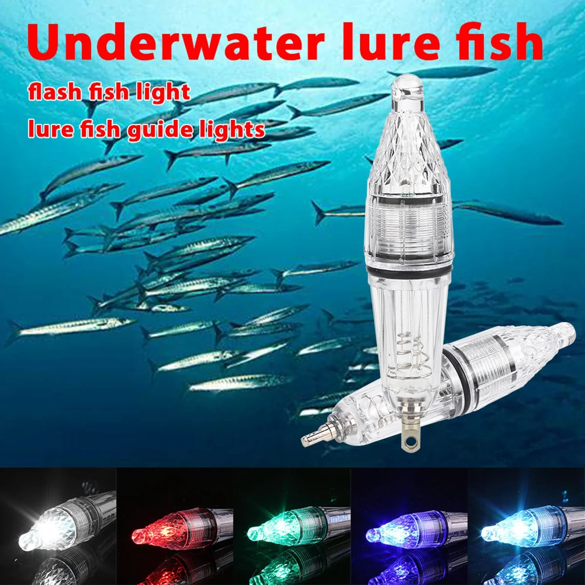 5ШТ Led Светеща Стръв Мини-Подводно осветление с дълбок спад, Риболовна стръв, led лампа, Рибен светлина, светлини за нощен Риболов Изображение 2