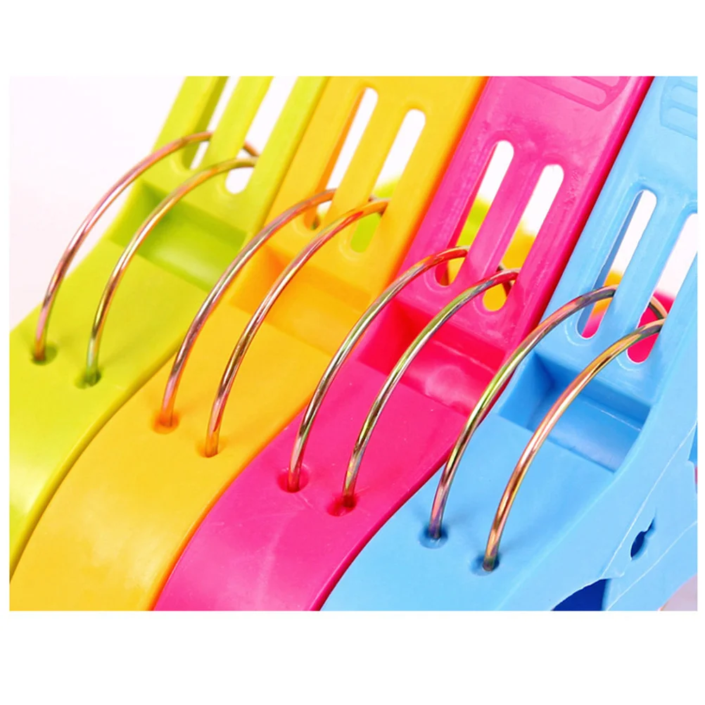 8 бр. пластмасови скоби за плажни кърпи ярки цветове, скоби за столове голям размер за шезлонги на басейна (различни цветове) Изображение 2