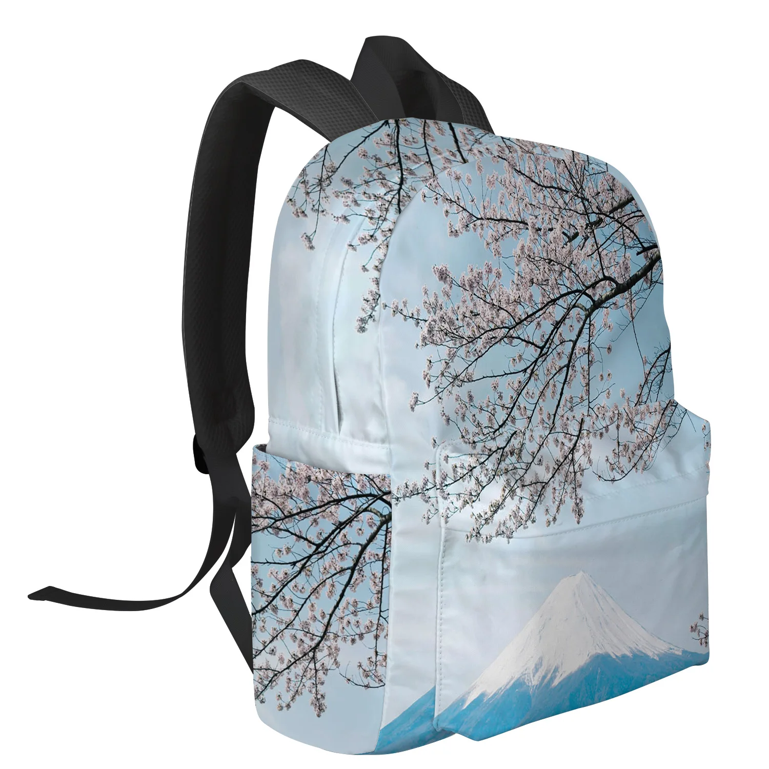 Cherry Blossom Mount Fuji Sky Студентски ученически чанти За Лаптоп, Изработен По Поръчка Раница За Мъже, Жени, Женски Пътен Раница, Mochila Изображение 2