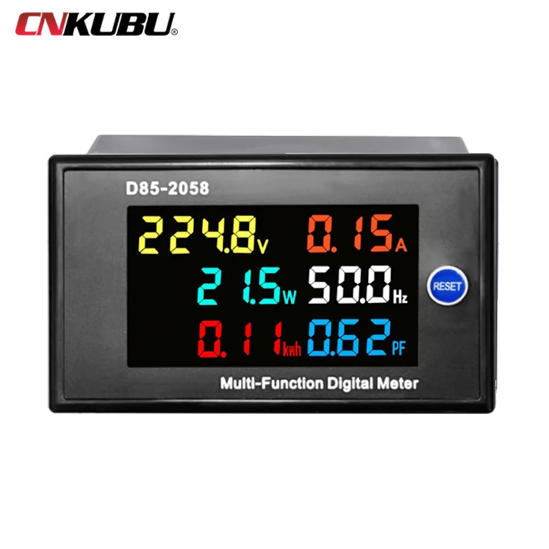 D85-2058 Монофазен домакински цифров LCD измерване на променлив ток, Интелигентен монитор напрежение, честота, ток, мощност Изображение 2