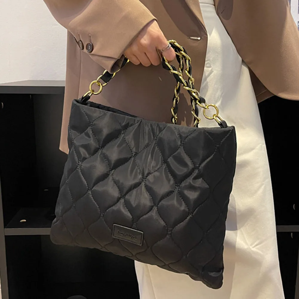 Брандираната мека чанта през рамо за жени, тенденция 2023, модерен, Луксозен дизайн, Верижка, Голяма светкавица, Тъканни ръчни чанти, чанти и портмонета Изображение 2
