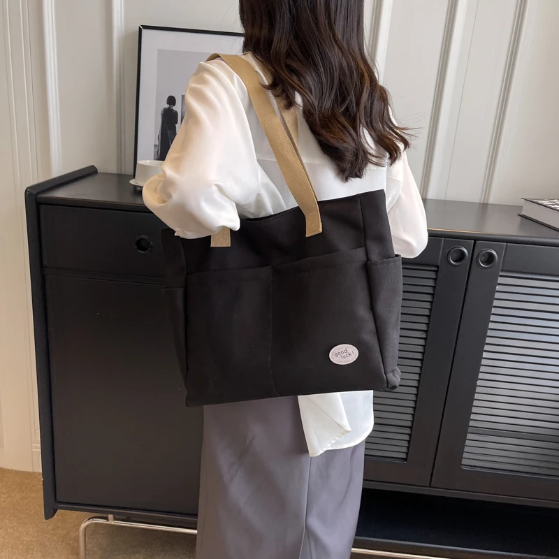 Големи чанти-тоут за жени 2023, Тенденция Дизайнерска Дамска чанта за през рамото си, Ежедневието е чантата за пазаруване, чанта за пазаруване, Дамски чанти Изображение 2