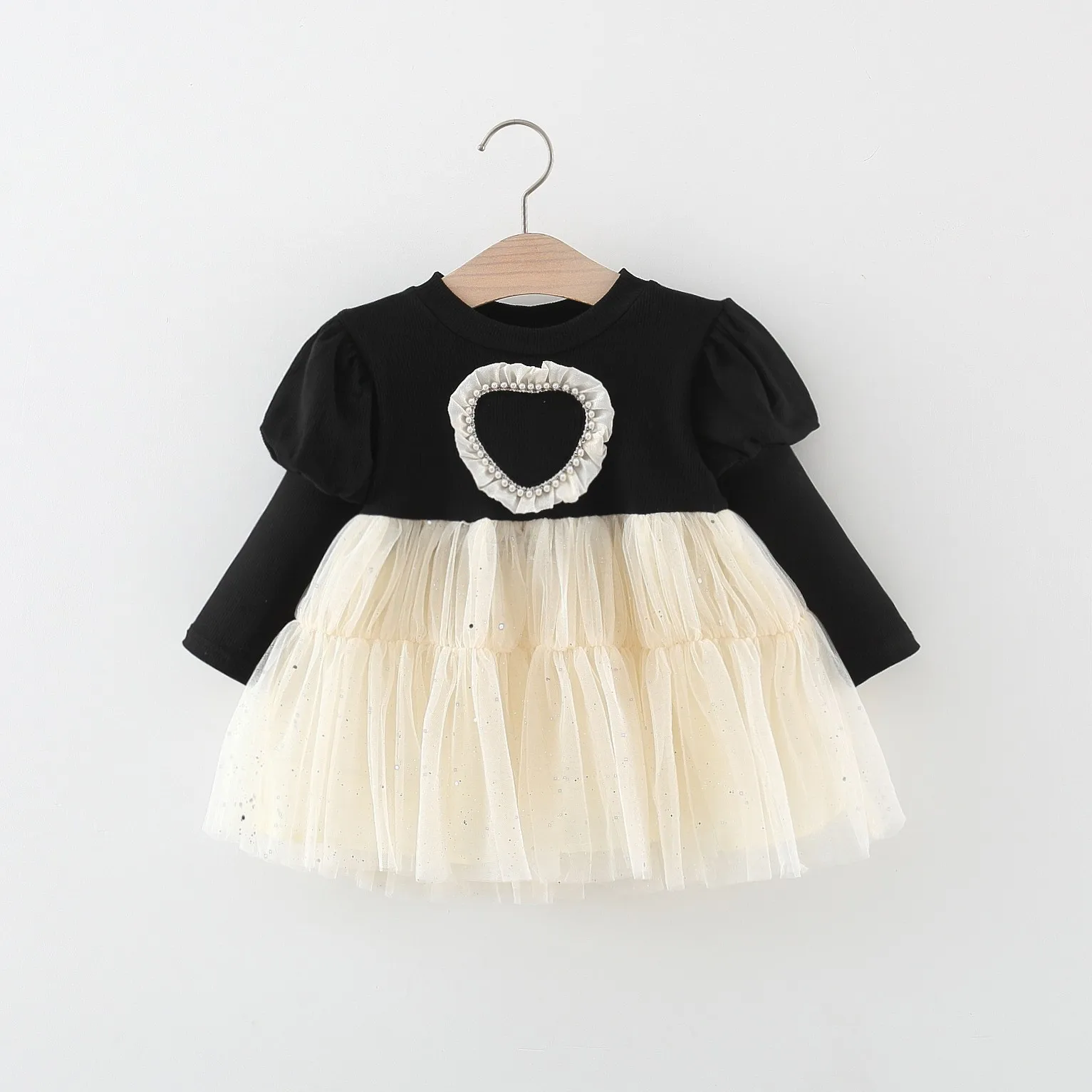Есен бебешка рокля, дрехи за малките момичета, Празнични рокли за новородени, мрежести рокли за новородени Изображение 2