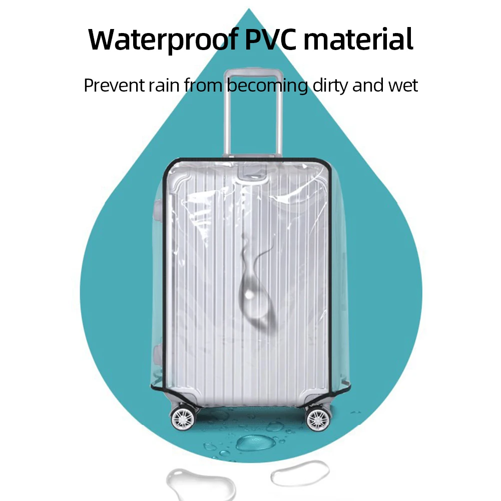 защитно покритие за куфара 18-30 см, прозрачен капак за багаж, чанта за количка, PVC, устойчив на надраскване за куфара на колела Изображение 2