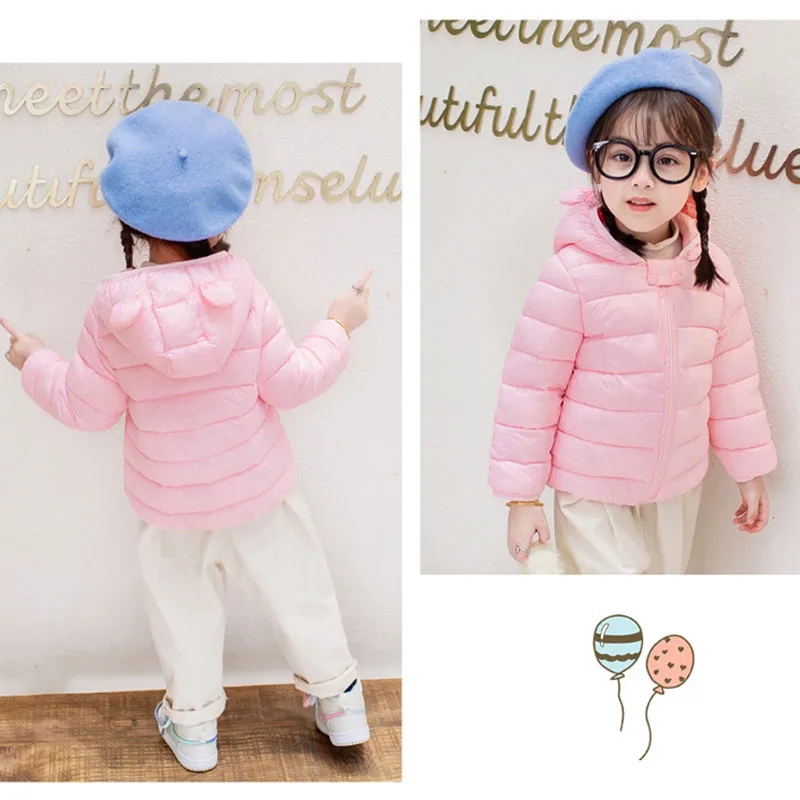 Зимно яке за момчета и момичета в ярки цветове, лесна за топло пуховое палто с качулка, корейската версия от 0 до 6 години, модни детски дрехи Изображение 2