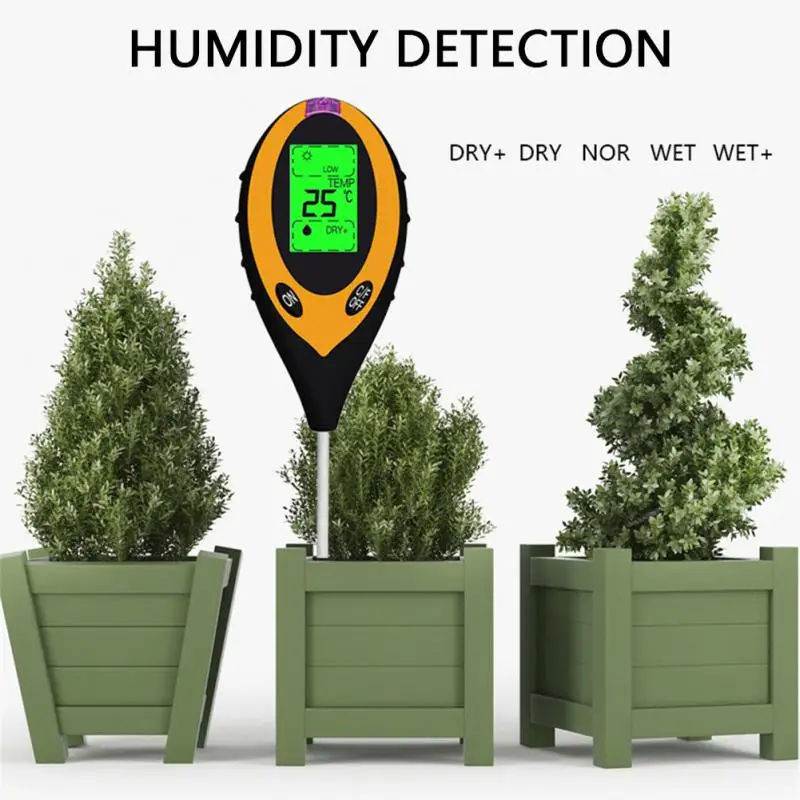 Измерване на рН на почвата 1-5 бр. В 1 С подсветка, дигитален дисплей, монитор влажност, температура за градинарски растения, почвата за селскостопански растения Изображение 2