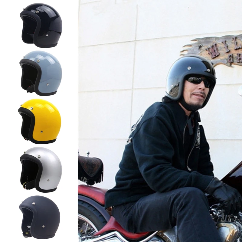 Истински мотоциклет шлем TT & COCASCOS, Реколта мотоциклетни каски с открито лице в Ретро стил от фибростъкло, DOT на ECE, За Каране на скутер, Casco Kask Изображение 2