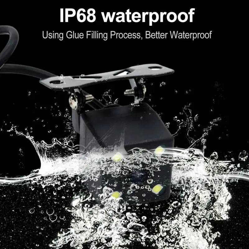 Комплект автомобилни камери за обратно виждане с 12 led лампи високо ниво IP68, водоустойчива камера за задно виждане за Изображение 2