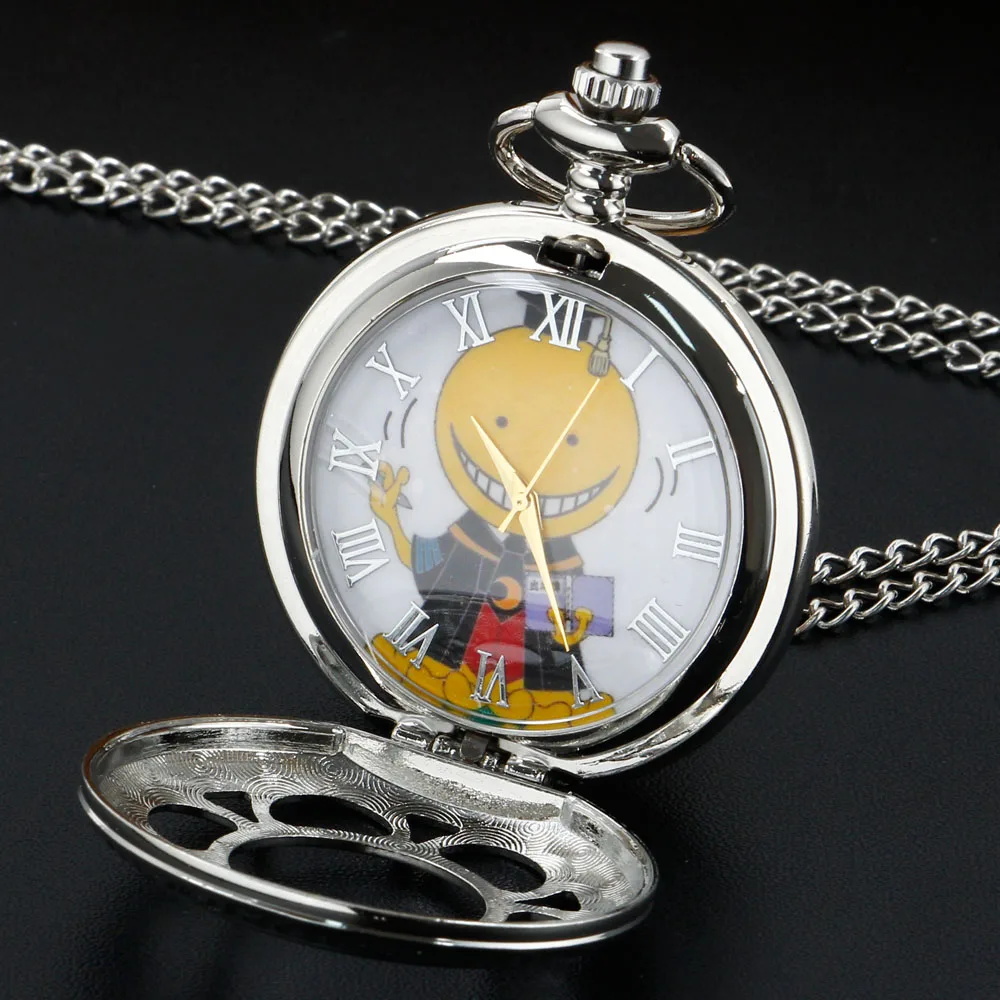 Куха Сребърен медальон, Кварцов джобен часовник, колие, Персонални Реколта коледни подаръци за рожден Ден за мъже и жени reloj hombre Изображение 2