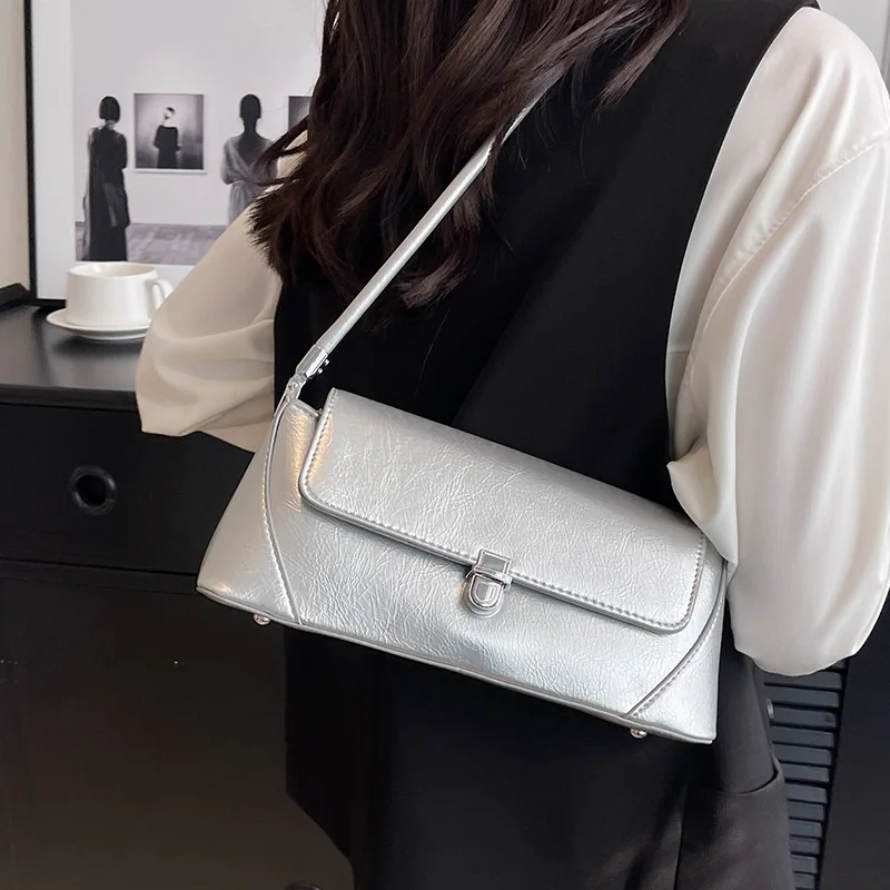 Луксозна Дизайнерска чанта за подмишниците, чанта през рамо от изкуствена кожа за жени, 2023, чанти-тоут, Летни Дамски Малки квадратни чанти Ins Изображение 2