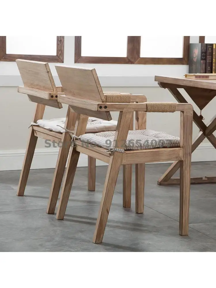 Масив дърво в събирането, Модерен минималистичен стол за хранене, Дизайнерски стол с облегалка, Бюро, стол, кафе-бар, Стол за почивка на семейството Изображение 2