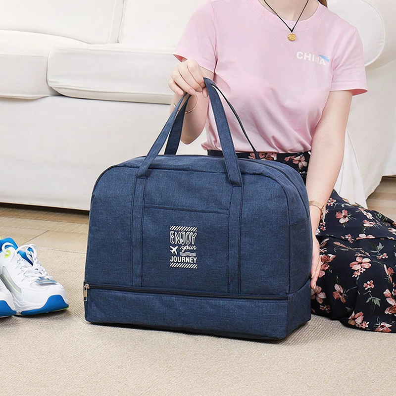 Модерна Сгъваема чанта Дамски Оксфорд Пътна чанта за почивните дни и вечер, Голям капацитет, ръчния багаж, чанта-тоут, аксесоари за чанти Изображение 2
