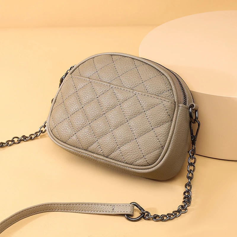 Нови Чанти от естествена кожа, Малка чанта на едно рамо, Жените луксозна проста чанта-месинджър, портфейл от телешка кожа, чанта за мобилен телефон Изображение 2