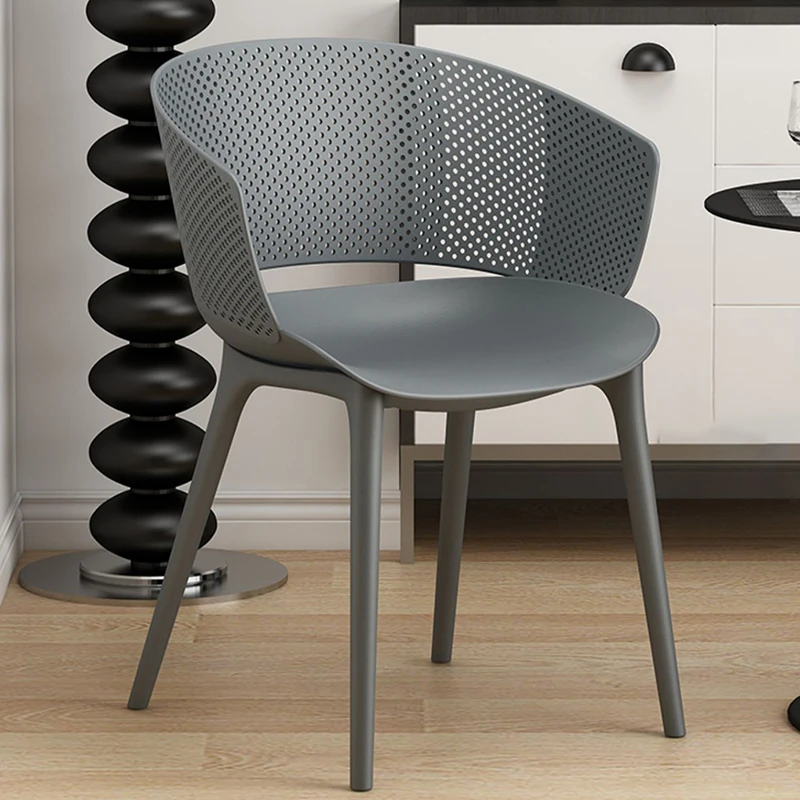Пластмасови трапезни столове за тераса, съвременно удобен ергономичен стол за почивка, спалня дизайн, мобилни столове за маса за хранене Sedie Da Pranzo Изображение 2