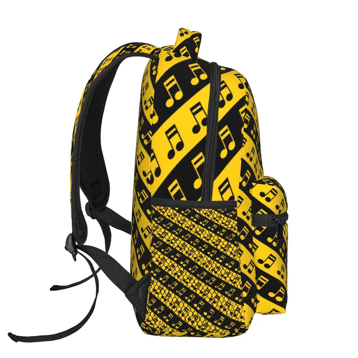 Раница за музикални ноти, черно-жълти студентски спортни раници от полиестер, дишаща красиви училищни чанти, Раница Изображение 2