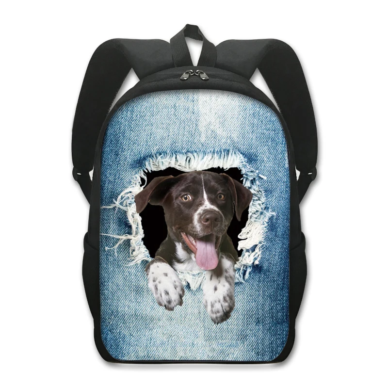 Раница с изображение ковбойской кучета Подходящи за начално и средно училище, училищна чанта за момчета и момичета, раница с голям капацитет Изображение 2