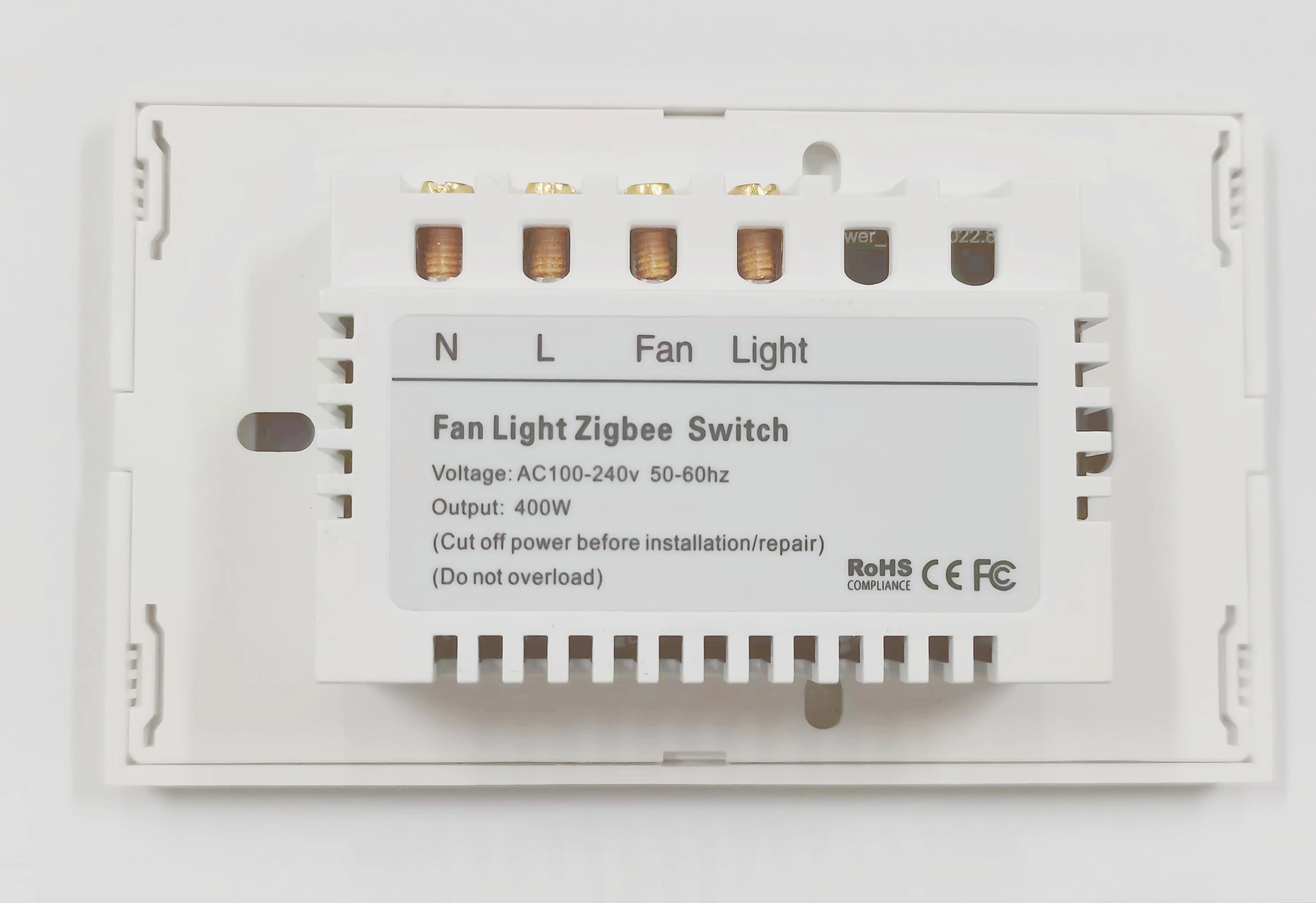 Умен фен на Zigbee Celling захранване осветление Стъклен панел Приложение Таймер Скорост на Дистанционно управление От Алекса Echo Google Home Изображение 2