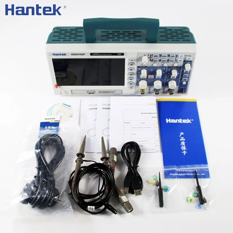 Цифров Осцилоскоп Hantek 3в1 + Генератор на сигнали + Мултицет USB Преносим Канал 2 40 Mhz 70 Mhz Многофункционален Тестов Измерител на Изображение 2