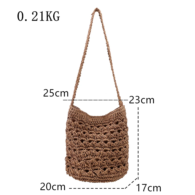 2023 Лятна дамска сламена чанта-тоут за жени, Нова чанта-кофа, Пътни Плажни чанти, дамски чанти през рамо с къси дръжки, чанти Изображение 3