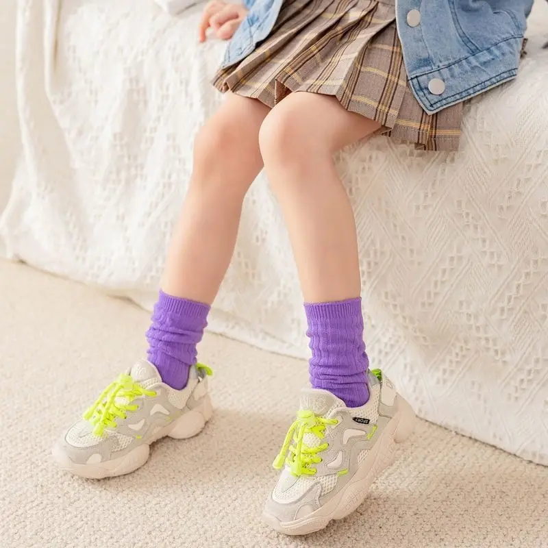 3 чифта чорапи за момчета и момичета, Детски памучни чорапи с дрямка, Детски чорапи с ярки цветове, пролет-есен, от 2 до 10 години Изображение 3