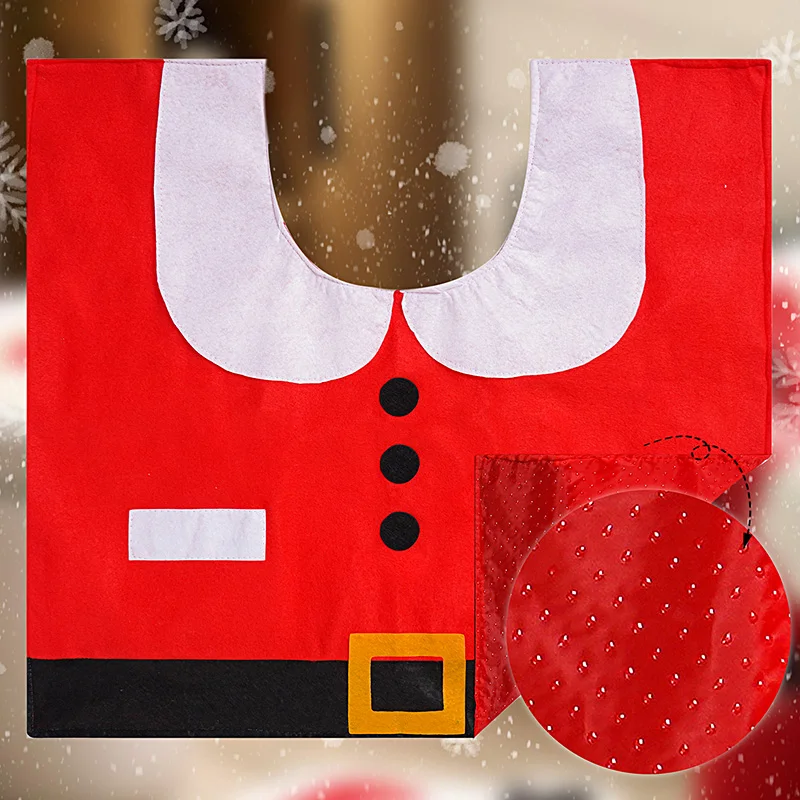 3шт Нова Коледна капак за седалката на Тоалетната чиния с Фигура на Дядо Коледа, Капак за седалката на Тоалетната чиния, Домашен Коледен Калъф, Украса за Баня, Седалка за Тоалетна Изображение 3