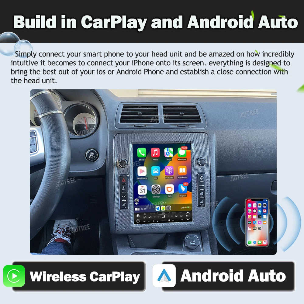 Android 128 GB за Dodge Challenger 2008 2009-2014, Автомобилното радио, Навигация CarPlay, Мултимедиен плеър, Видео главното устройство Изображение 3
