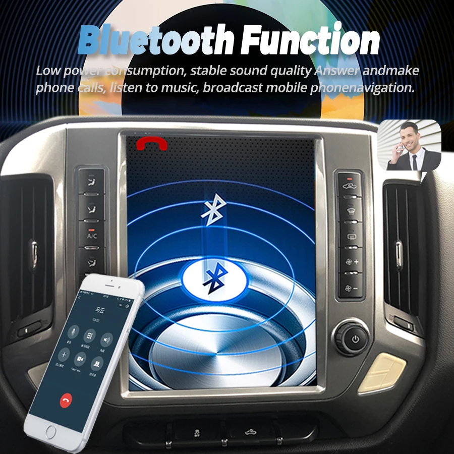 авто Радио приемник с екран от 12.1 инча Tesla За Chevrolet Silverado GMC SIERRA 2014-2018 GPS Bluetooth Автомобилен Мултимедиен Плейър Стерео Изображение 3