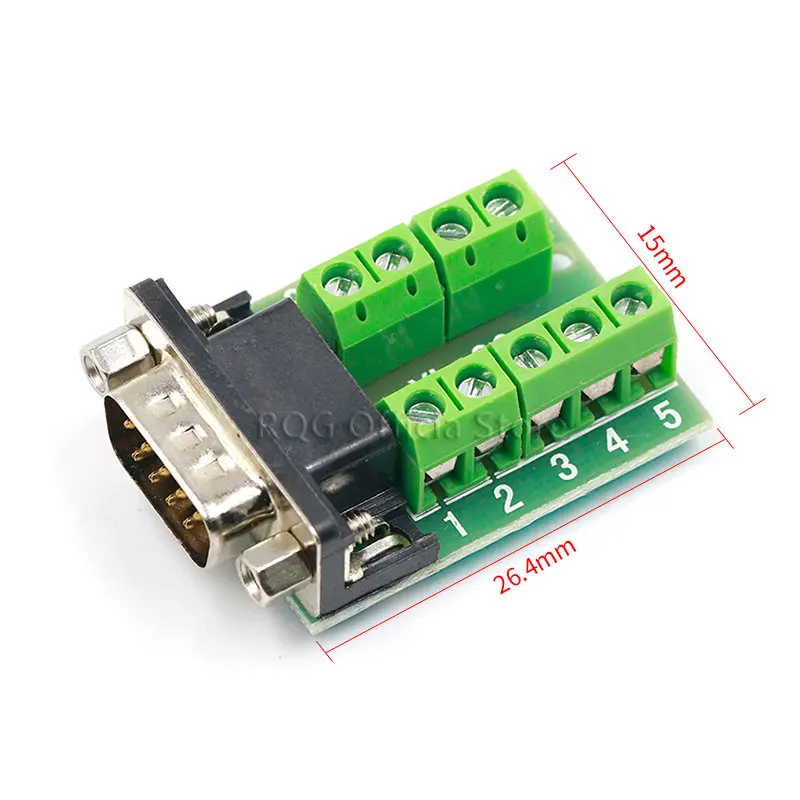 Адаптер към DB9 Male Female сигнализира терминальному модул RS232 сериен конектор DB9, за да терминал Изображение 3
