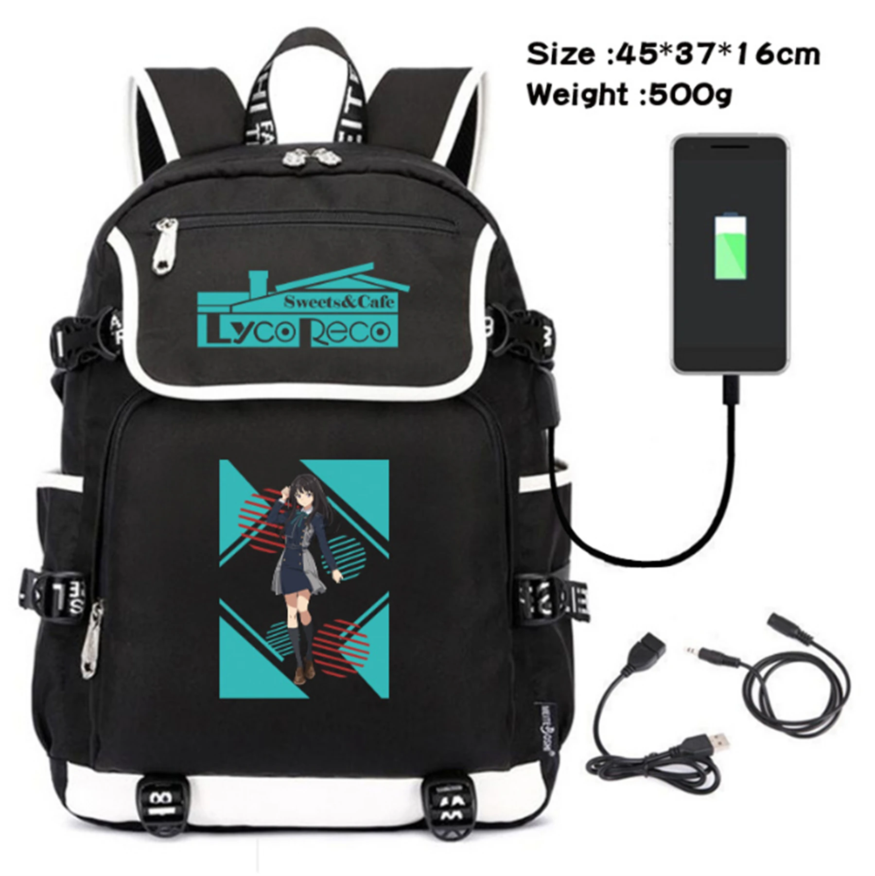 Аниме Раница с Логото на Lycoris Откат, Нови Пътни Чанти, Чанти за Лаптоп, За Почивка, Училищна чанта за тийнейджъри Изображение 3