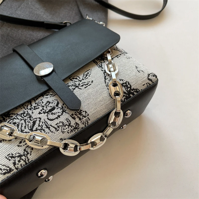 Висококачествена Дамска чанта, Лоскутная чанта от изкуствена кожа, чанта от веригата, чанта-месинджър, Дамски универсална чанта, Нови чанти-пликове за жени Изображение 3