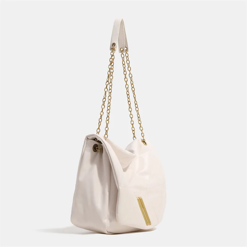 Дамска чанта с голям капацитет, Новата Модерна дамска чанта, Луксозна Дизайнерска чанта през рамо от изкуствена кожа, ежедневна чанта през рамо с веригата Изображение 3