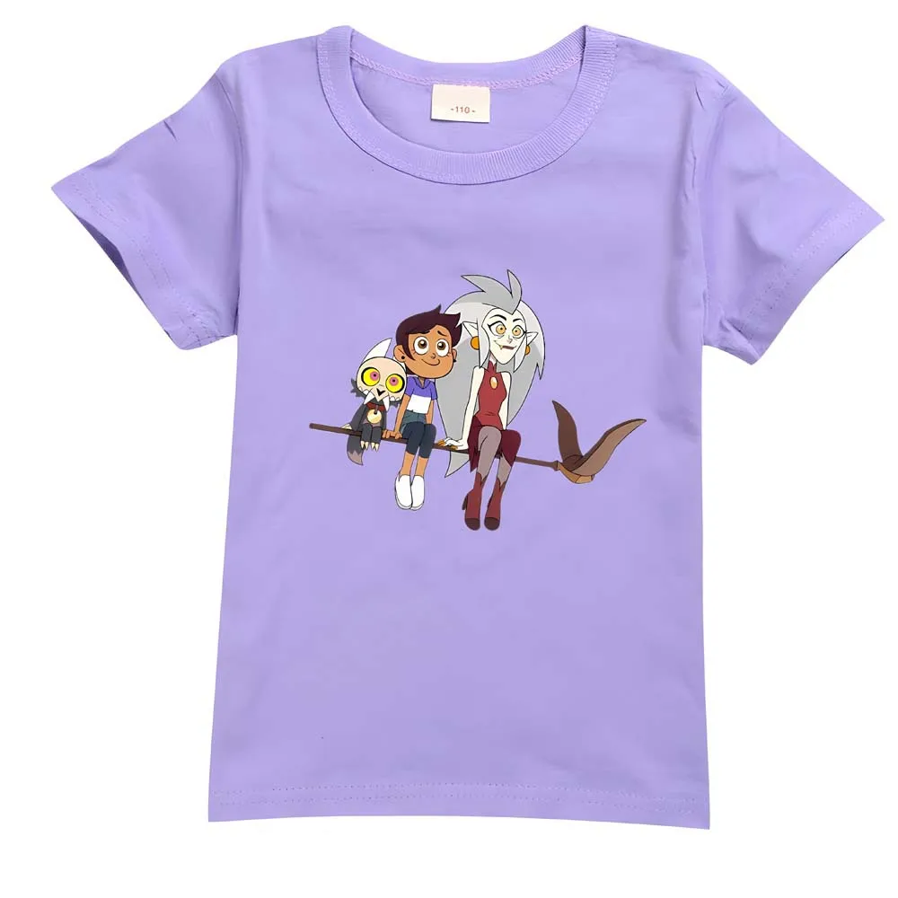 Детска тениска с изображение на Совиного къща, Кавайная тениска с Герои от Аниме, Ежедневни облекла, Тениски За малки Момичета и Момчета, Модни блузи с къс ръкав Изображение 3