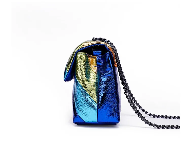 Европейската и американската ежедневни модни Старата верига с дъгова контрастиращи отстрочкой, женствена чанта през рамо, чанта през рамо Изображение 3