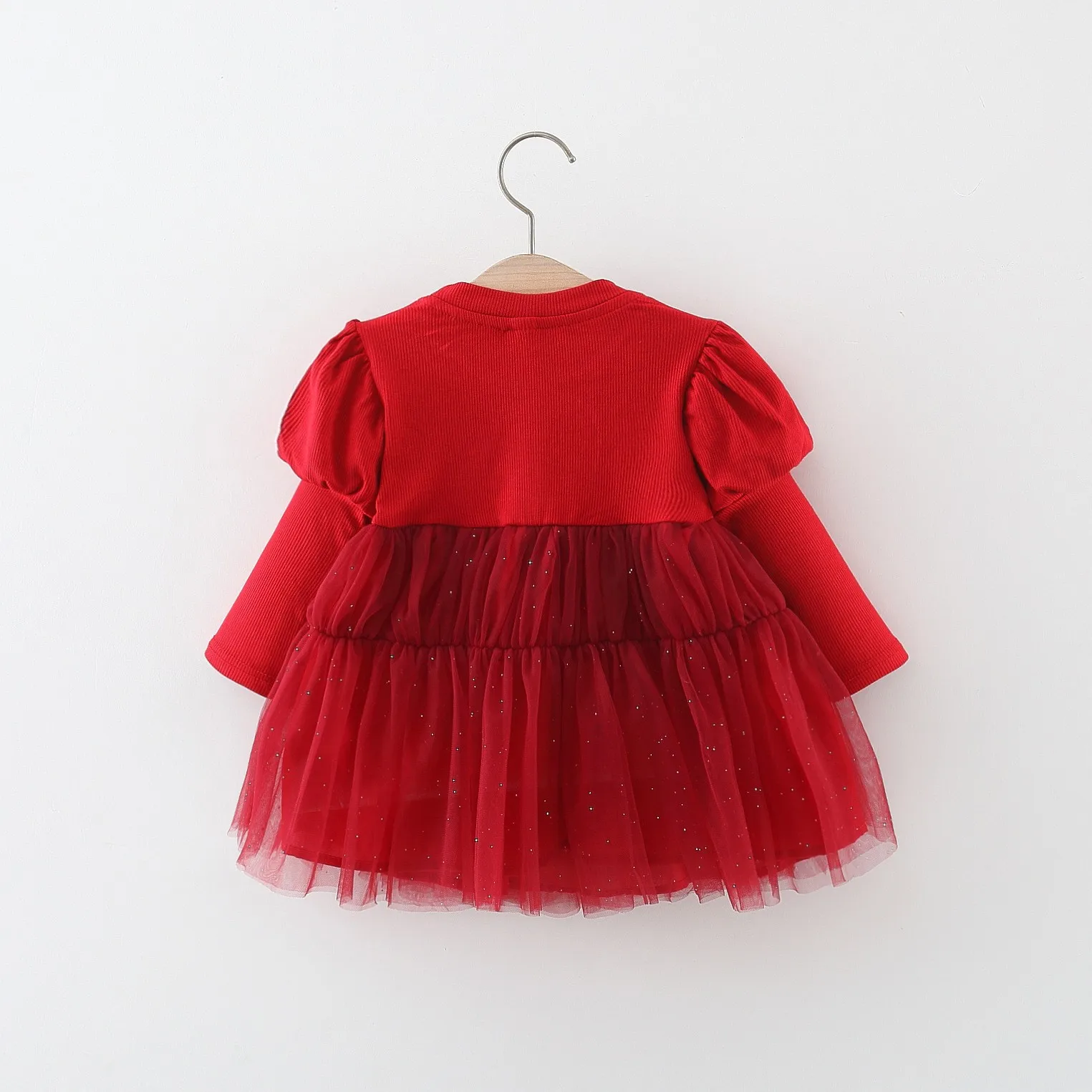 Есен бебешка рокля, дрехи за малките момичета, Празнични рокли за новородени, мрежести рокли за новородени Изображение 3
