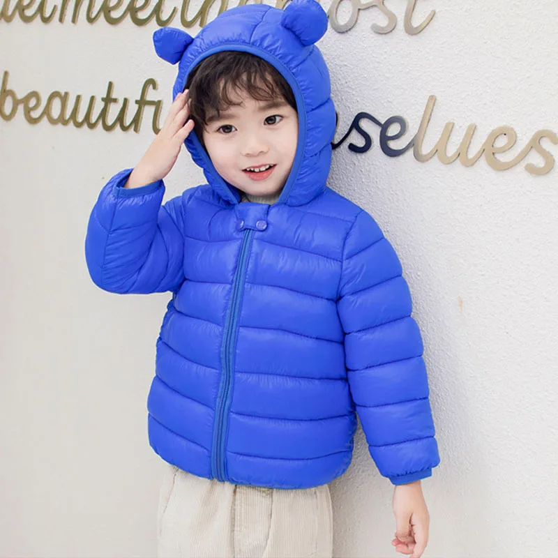 Зимно яке за момчета и момичета в ярки цветове, лесна за топло пуховое палто с качулка, корейската версия от 0 до 6 години, модни детски дрехи Изображение 3