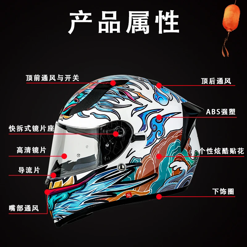 Каска TORC T18 от висококачествена ABS-пластмаса classic с двойна козирка, за предпазване на цялото лице, за високо съдържание на състезания и пътни мотоциклети предпазна каска Изображение 3