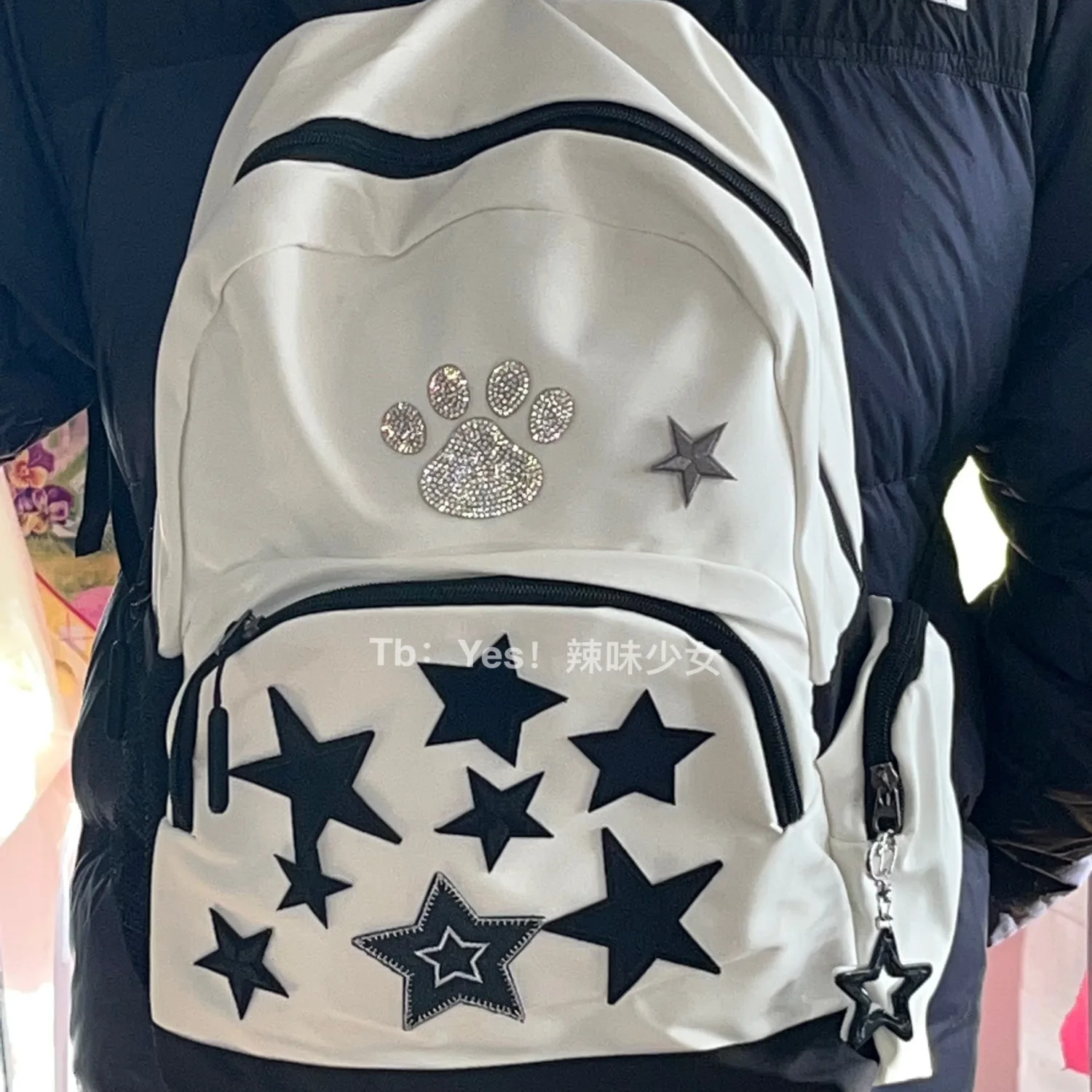 Корейски Y2k Естетически модерни раници с голям капацитет Sweet Star, ученически чанти за прекрасната студенти, Японски раница за пътуване в стил гръндж Изображение 3