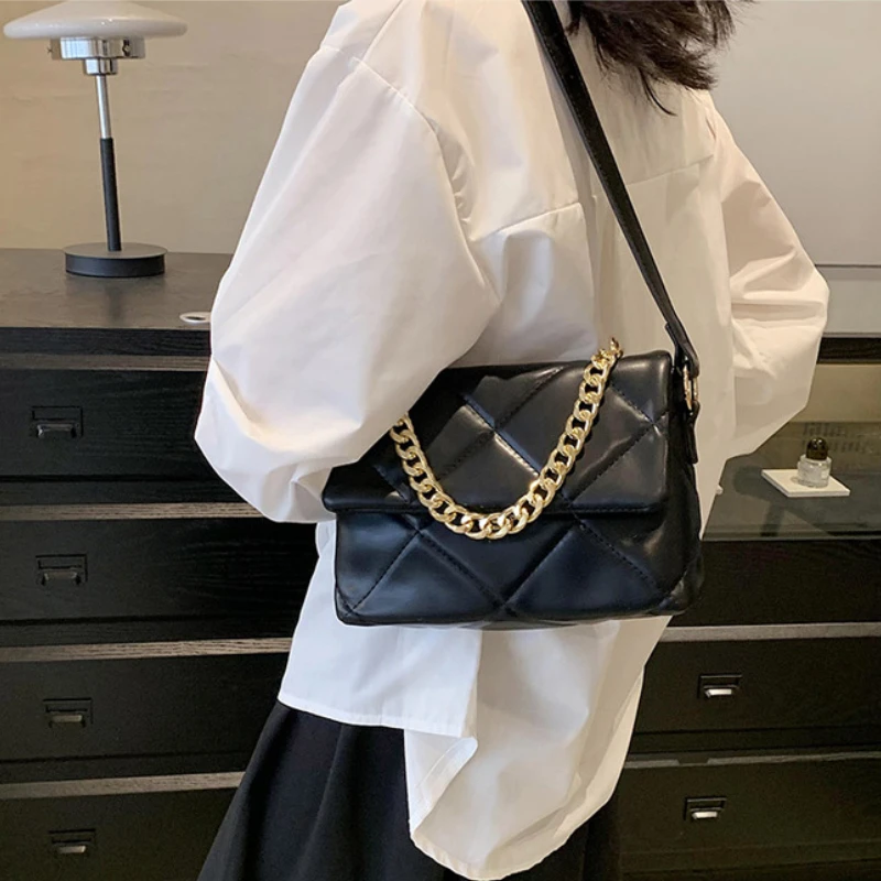 Модерен дамски чанта от изкуствена мека кожа, ежедневни дамски чанта през рамо сребрист цвят, чанта през рамо Изображение 3
