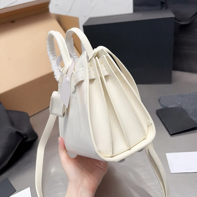 Нова дамска чанта за крайградски пътувания, луксозна кожена чанта-тоут, стилна елегантна чанта на рамото 22x16 см Изображение 3