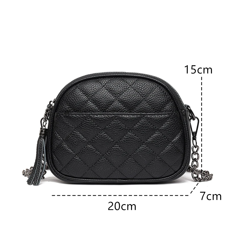 Нови Чанти от естествена кожа, Малка чанта на едно рамо, Жените луксозна проста чанта-месинджър, портфейл от телешка кожа, чанта за мобилен телефон Изображение 3