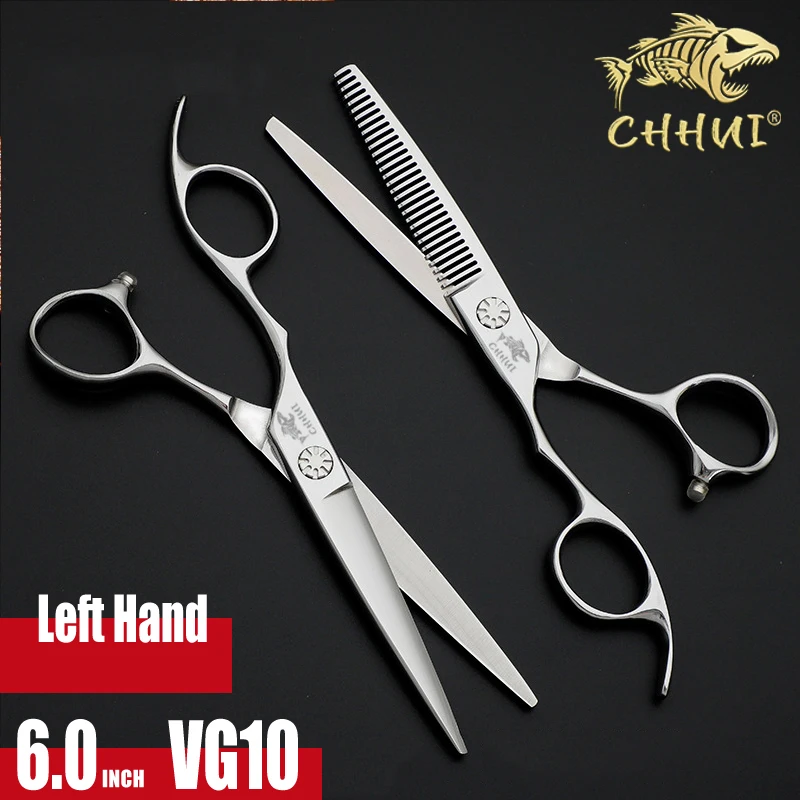Ножици за коса с Лявата си Ръка 6.0 Професионални Фризьорски Ножици За Разреждане на Фризьорски Ножици Комплект Ножица За Подстригване на Коса VG10 Японската Стомана Изображение 3