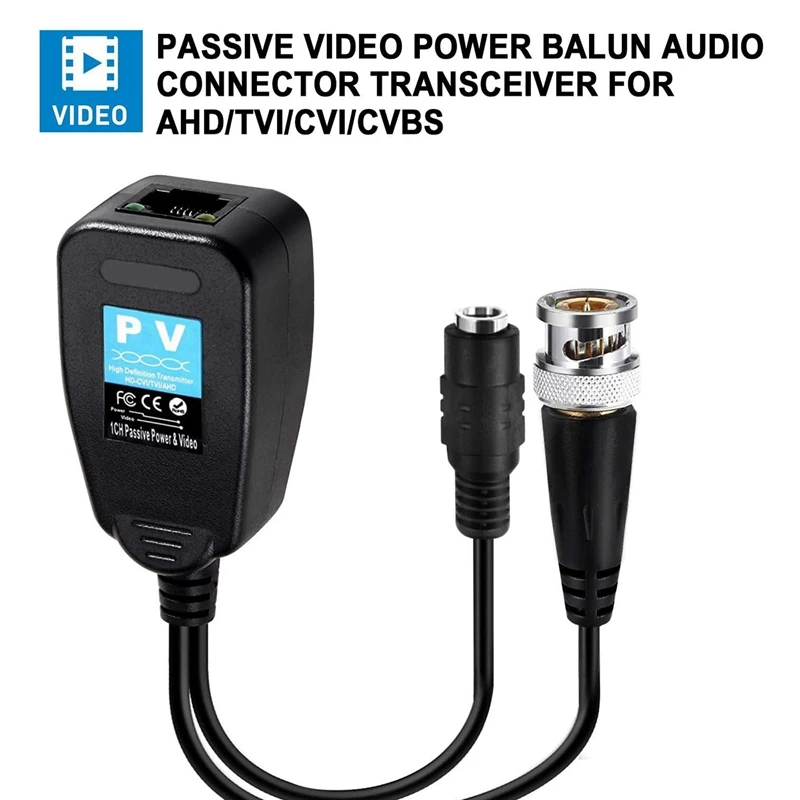 Пасивен видео Рекордер Balun 8 Чифта Пасивни video Recorder Power Balun Аудио Жак 960P/1080P/2MP BNC на Мрежата, ЗА да приемопередатчику RJ-45 Изображение 3