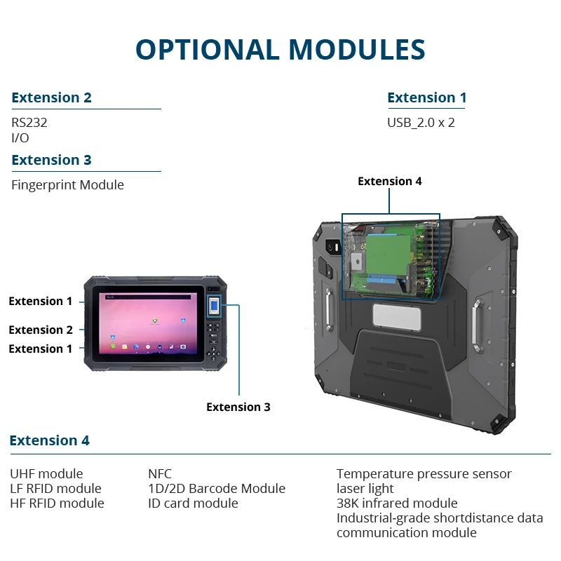 Промишлен 10-инчов дисплей HUGEROCK T101, преносими терминали, сензорен екран, издръжлив взривозащитен таблет Изображение 3