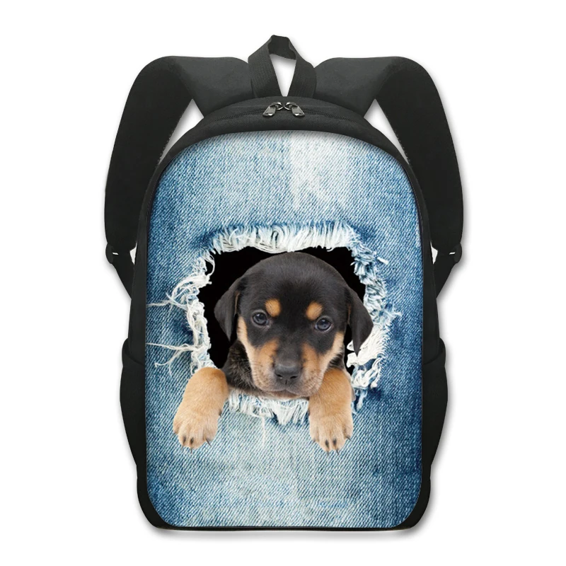Раница с изображение ковбойской кучета Подходящи за начално и средно училище, училищна чанта за момчета и момичета, раница с голям капацитет Изображение 3