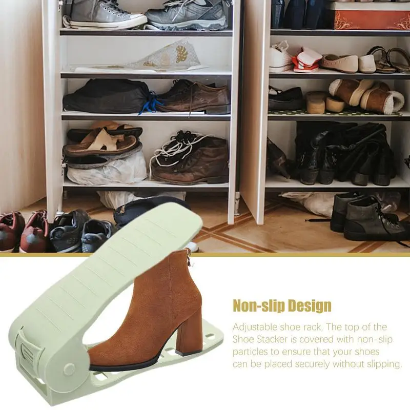 Спестяване на пространство в обувки Регулируеми Органайзер за обувки Шкаф Слот за поддръжка на обувки Спестяване на място На рецепцията за съхранение на еротичен обувки Изображение 3