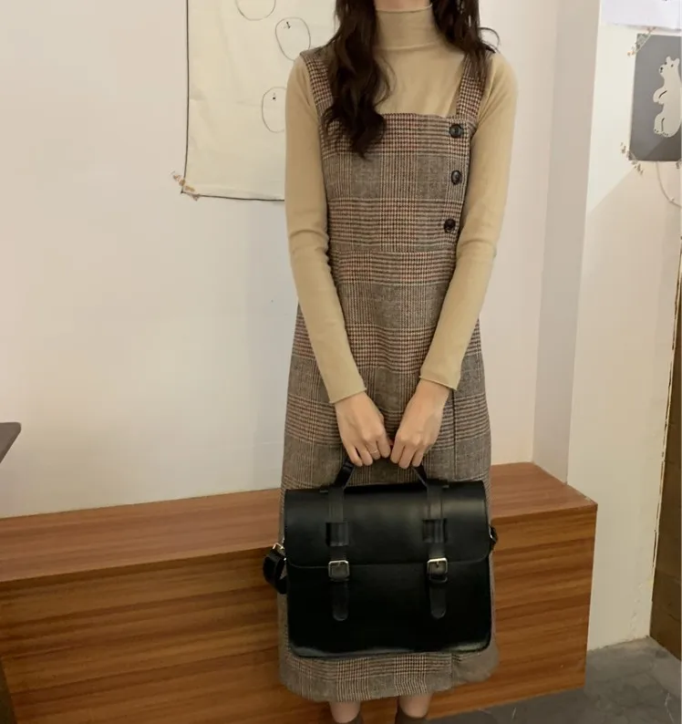 Студентски училищна чанта в корейски стил, дамски чанти-незабавни посланици от изкуствена кожа, реколта многофункционална дамска чанта за през рамо дамски чанти-тоутеры Изображение 3